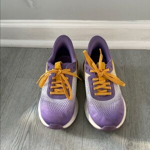 Stylish Women's Athletic Shoes in Purple and Yellow